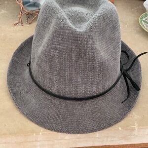ADORA Gray Fedora Hat with Black Band